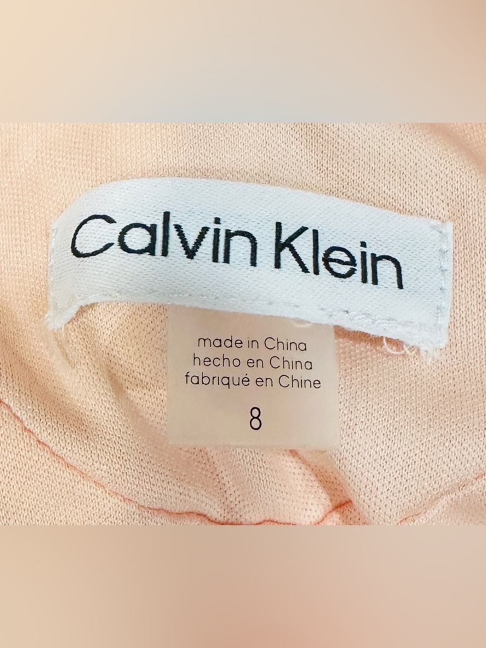 Calvin Klein - Elegant Peach Floral Sequined Dress - Picture 5 of 6